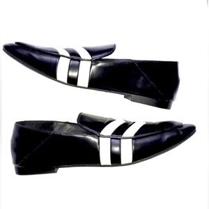 Zara Two-Tone Black and White Loafers